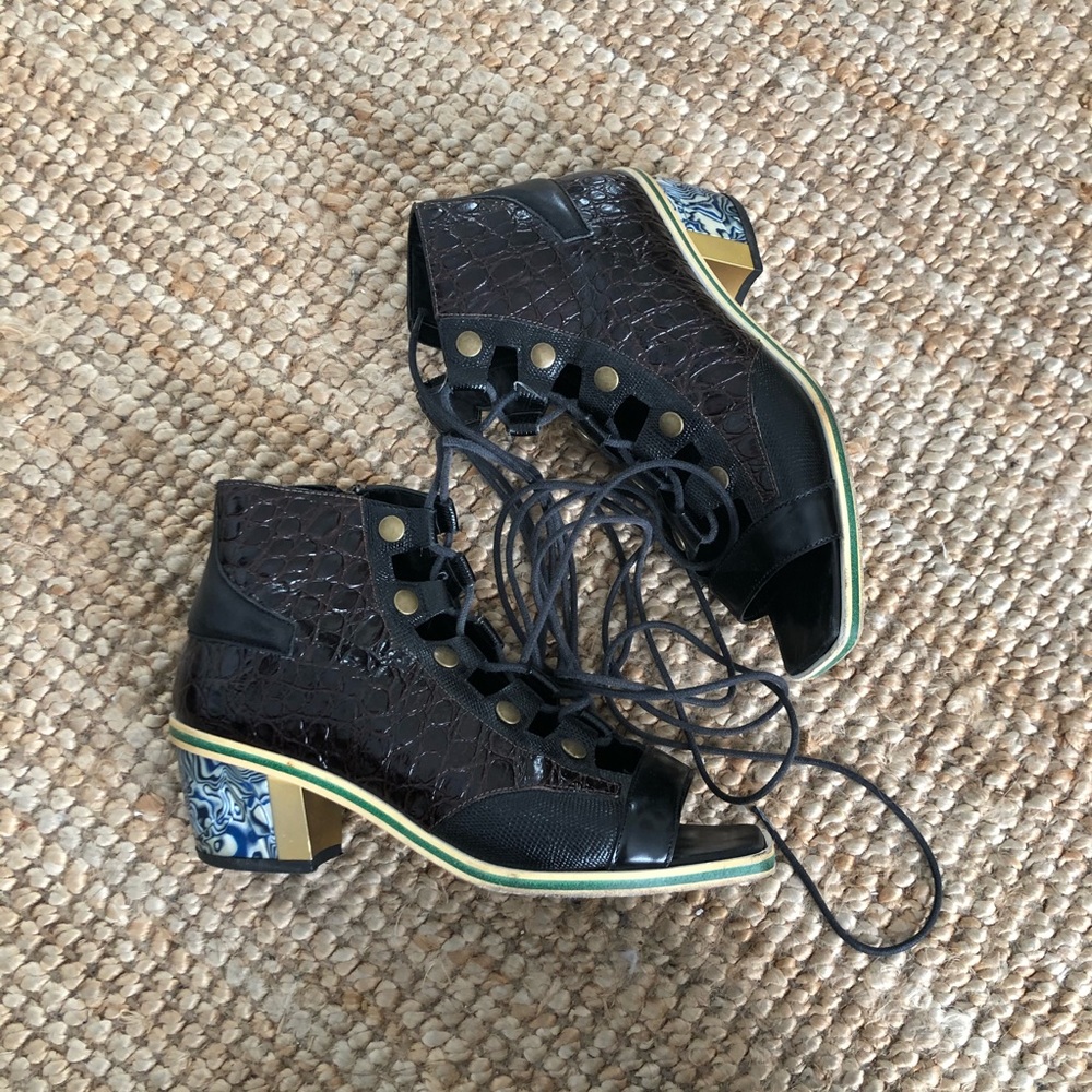 Rodarte Lace Up Heeled Sandal Bootie